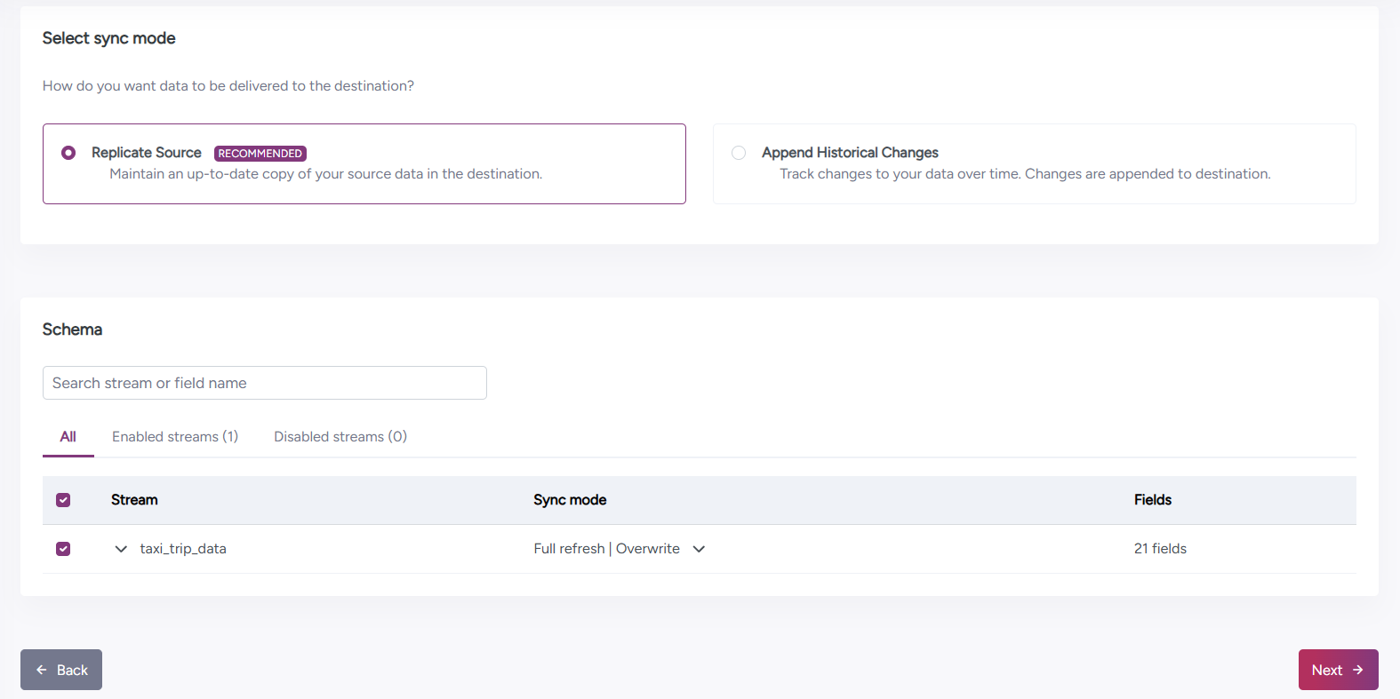 Configure Streams
