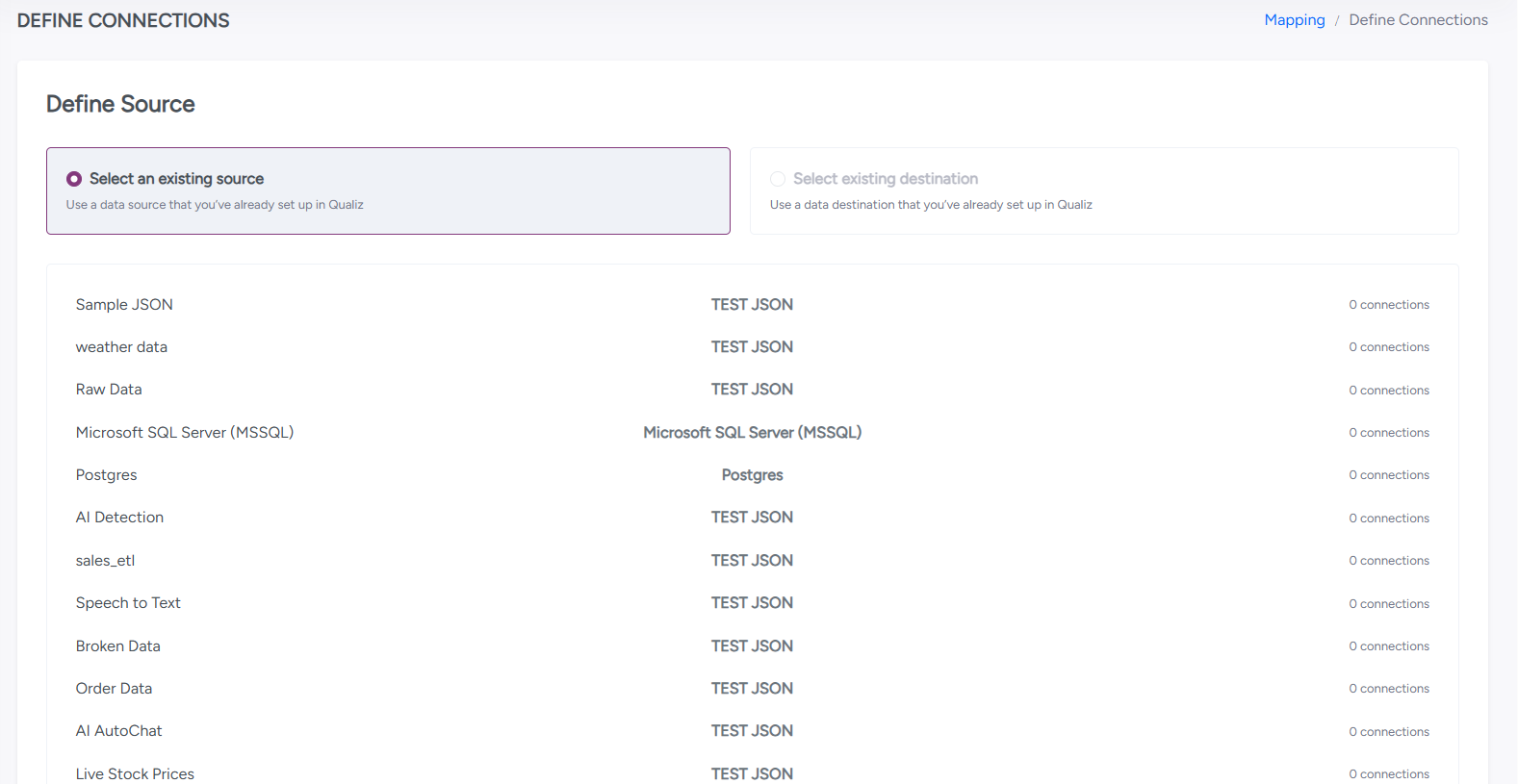 Select Source and Destination