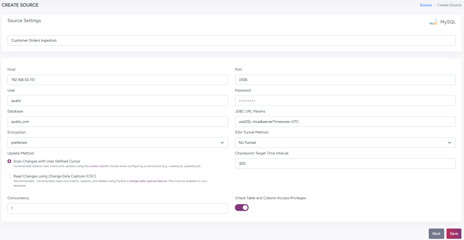 Create Source Page