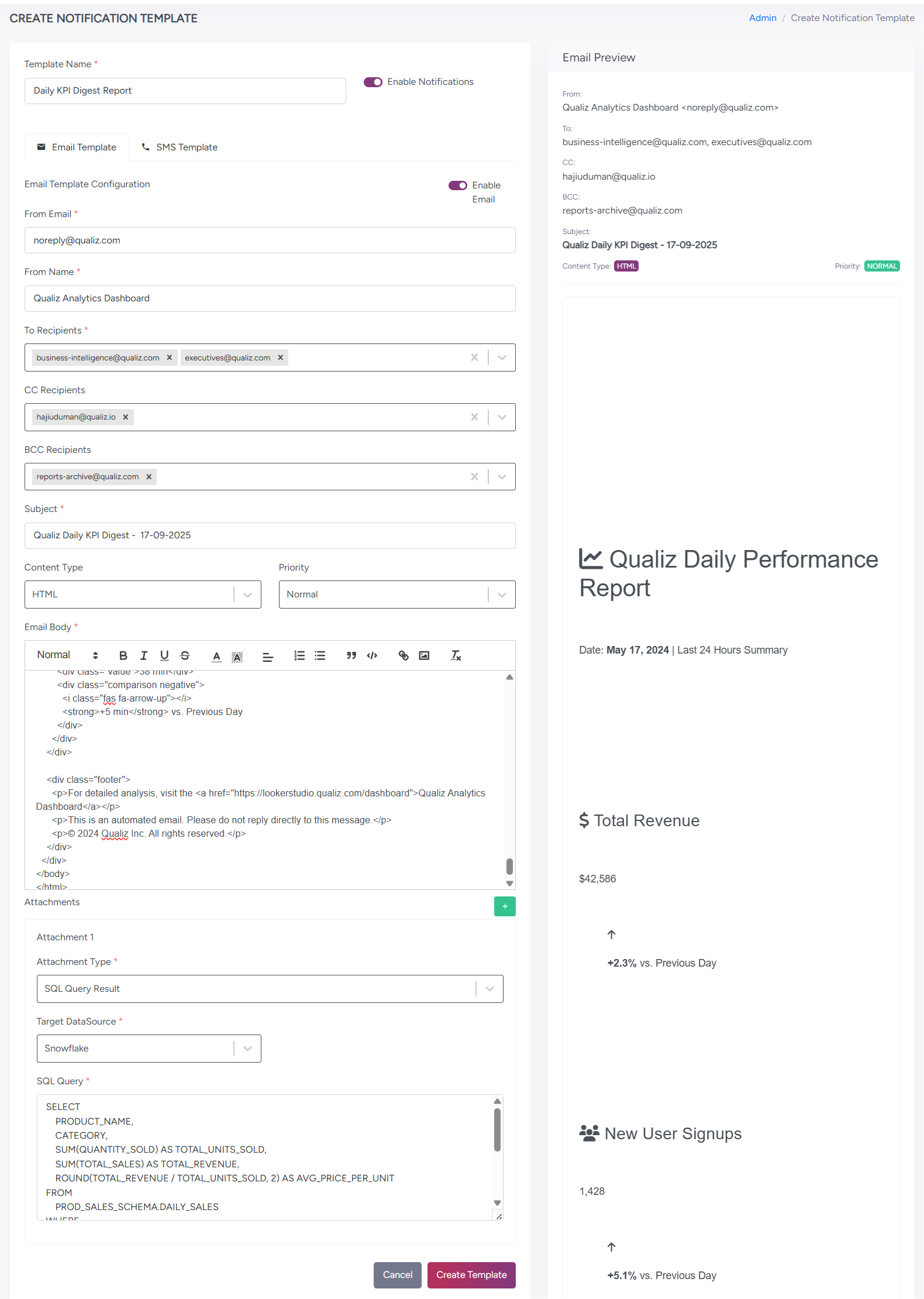 Email Template Screenshot